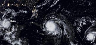 Parade of hurricanes (Irma, Jose, Katia) in 2017