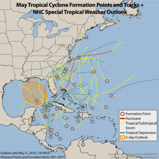 May storms in the Atlantic basin