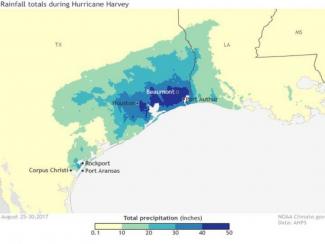Rainfall totals from Hurricane Harvey (2017)