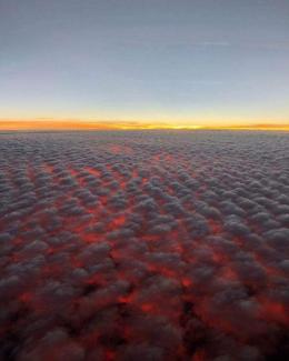 Clouds and a Hawaiian sunset not the California wildfires