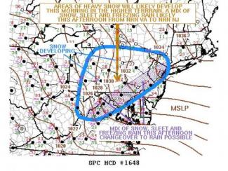 NWS Mesoscale Discussion on Thursday morning November 15