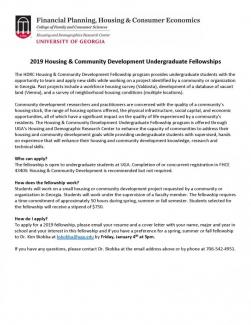 Housing & Community Development Undergraduate Fellowships