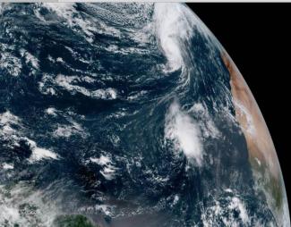Satellite view of Hurricane Leslie and Tropical Storm Nadine on October 12th, 2018 NOAA