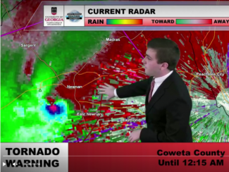 Will O'Neil providing a weather forecast for the Newnan tornado on March 25, 2021.