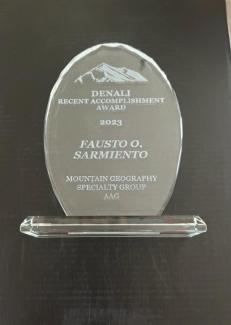 Photo of Dr. Sarmiento's award